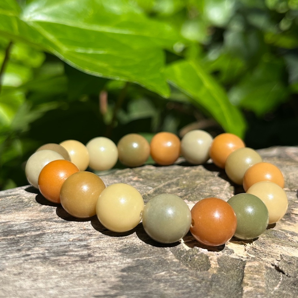 12mm orange color bodhi‎ seed bracelet